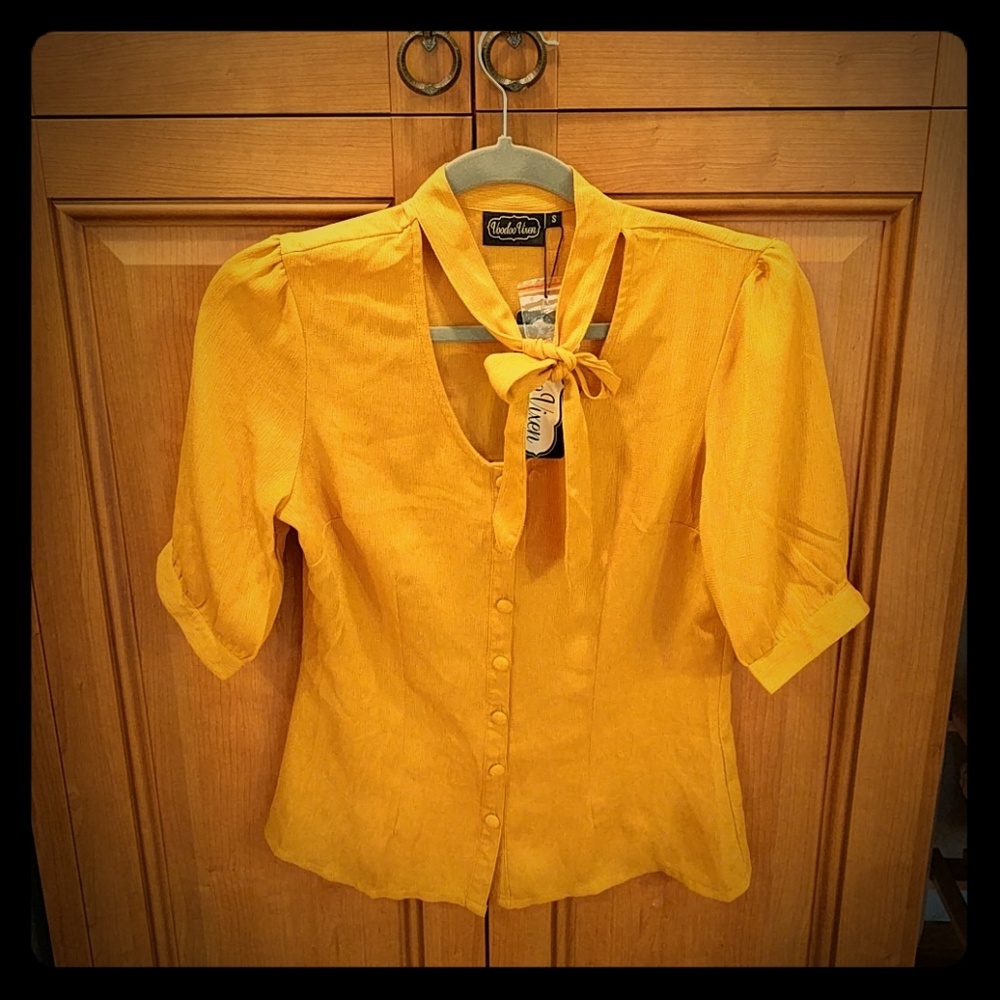 Mustard yellow blouse